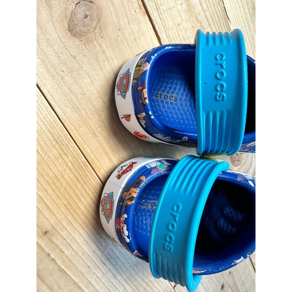 Kids Paw Patrol Crocs Size 5 Blue Clogs Slide Sandals‎ Shoes